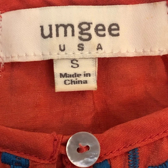 UMGEE Embroidered Southwestern Boho Peasant Blouse - Picture 5 of 6